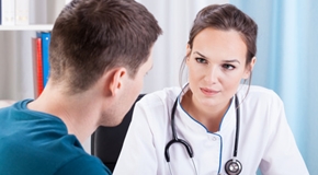 Man having medical consultation