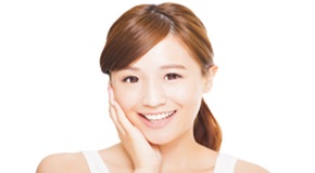 smiling  young asian woman face